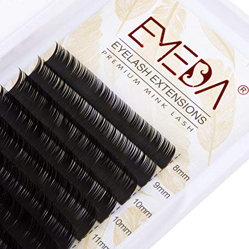 Individual Lash Extensions 0.05mm C curl 8-15mm mix 3D Individual Eyelash Extensions Mixed Tray Faux Mink lashes .05mm Eye lash Extensions for makeup by EMEDA (0,05 C mix)