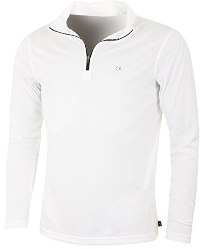Calvin Klein Mens Harlem 1/4 Zip Pullover - White - XXL