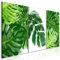 decomonkey Bilder Blätter Natur 180x90 cm 3 Teilig Wandbild Groß Leinwandbild XXL Deko Wohnzimmer Schlafzimmer Büro Wanddeko Leinwand Pictures For Wall Poster Wall Painting Pflanzen Monstera