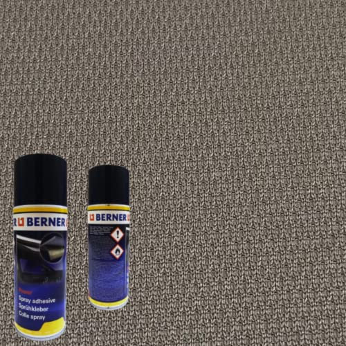 TENDAGGIMANIA Ciel de Toit Voiture Nid d'abeille Kit Tissu + Colle Spray, Ciel Toit Auto Couleur Gris 1410 -Taille 2,5 MT X 1,5 MT + 2 Colle