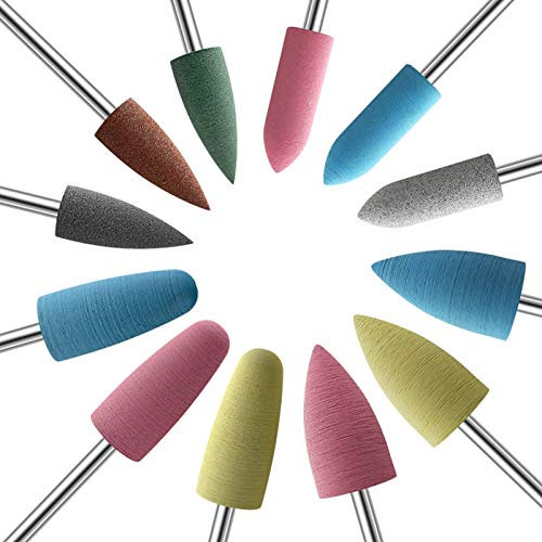 KADS 12 punte rotanti per trapano in silicone, per cuticole, per nail art e manicure