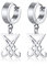 XUANPAI Unisex Edelstahl Kirche von Satan Siegel von Luzifer Ohrstecker Geschenk Silber