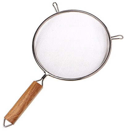 Yanhonin Passoire Inox Maille Fine, Tamis Mesh Oil Strainer Avec Manche En Bois, Outils De Cuisine