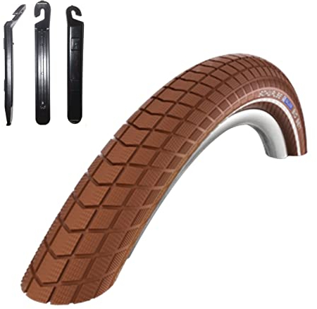 Angebot Set 1 x Schwalbe Big Ben Fahrradreifen Braun mit Reflex 50-622 (28 x 2.00) inkl. maxxi4you Reifenheber