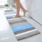Homaxy rutschfest Badezimmerteppich Weich Hochflor Mikrofaser Badematte Saugfähige Badteppiche Waschbar Badvorleger – 40 x 120 cm, Blau/Grau