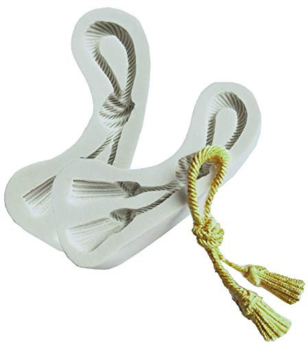 DUBENS 2 Stück Europäischen Stil Vorhang Hanf Seil Knoten Kuchen Grenze Silikon Form Candy Ton Schokolade Formen Hochzeit Fondant Kuchen Dekorieren Werkzeuge