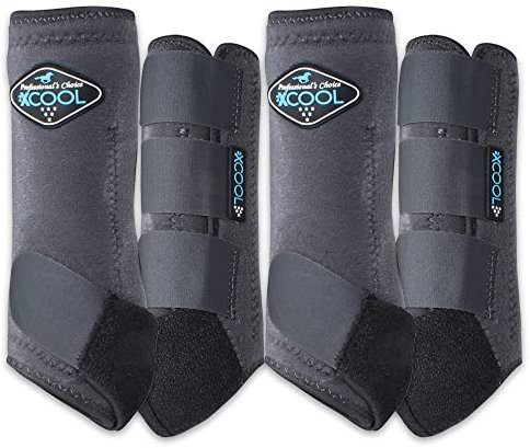 Professional's Choice 2XCOOL Sport-Medizin-Hufstiefel, schützendes und atmungsaktives Design für ultimativen Komfort und Haltbarkeit bei aktiven Pferden, Vorteilspackung, 4 Stück, klein, Anthrazit