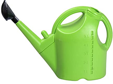 Alecony Gießkanne 5 Liter Garten, Kunststoff Gartengießkanne Groß mit Abnehmbare Tülle, Blumenkanne Giesskanne Sprühflasche Gartengeräte für Blumen Zimmerpflanzen Bewässerung im Innen und Außen (Grün)