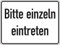 Dreifke® Aufkleber Hinweisschild, Bitte einzeln eintreten Folie selbstklebend 200x150mm