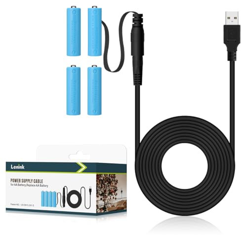 AA Battery Eliminator,Lenink Replace 4 AA Batteries Power Supply with USB to DC Cable,Replacement AA Rechargeable Batteries for Christmas Decoration,String Lights and More