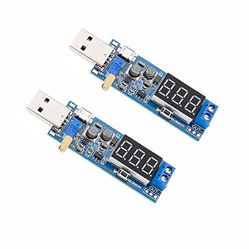 ZkeeShop 2Pcs DC-DC USB Buck Boost Converter 3.5V-12V to 1.2V-24V Step Up Step Down Power Supply Module Voltage Regulator 5V to 3.3V 9V 12V 24V