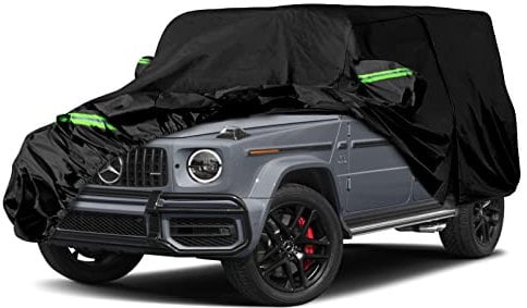 Waterproof Car Covers Replace for 2004-2022 Mercedes Benz G-Class 500 550 650, 6 Layers All Weather Car Cover with Zipper Door & Windproof Bands for Snow Rain Dust Hail Protection (G-Class)