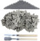 Woohome 500 Stück Mini Ziegel Mini Scale Ziegel Grau Mini Simulation Ziegel mit Schaber für DIY Puppenhaus Ziegel Diorama Fairy Garten Dekoration, 1:16