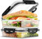 Tafura Sandwich-Behälter (2er-Pack) Sandwichbox | Lunchbehälter | Sandwichbehälter für Lunchboxen | wiederverwendbarer Sandwichhalter, BPA-frei (schwarz)
