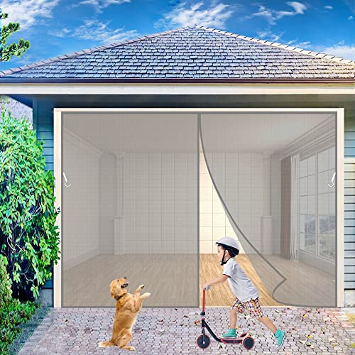 Insektenschutz Fliegengitter Rollo Tür Insektenschutzrollo, 275x225 cm mit Heavy Duty Mesh und Full Frame Klettverschluss, Grau P