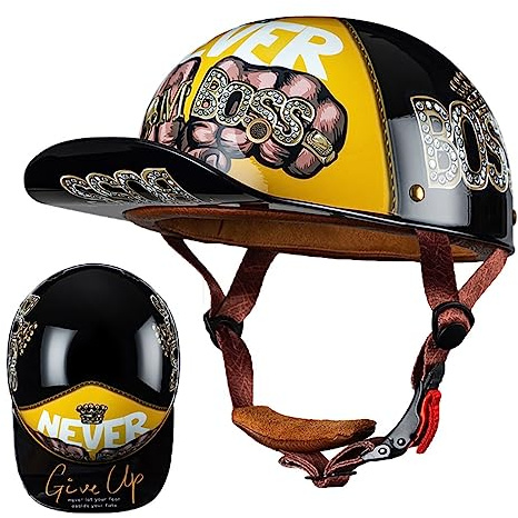 Motorrad Halbschalen Halbhelm Halbschalenhelm Baseballmütze-Helm Baseball Cap Motorradhelm Mit ECE-Zulassung Cruiser Chopper Scooter Helm Für Bike Cruiser Chopper Moped Scooter