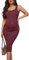 ZZLBUF Robe Femme Enceinte Couleur unie Sans Manches Robe Moulante Col Rond Boutons Midi Robe Débardeur D'été Casual Robe De Maternité, framboise, XL