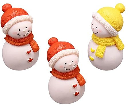 Toyvian 3st Schneemann Mit Hut Miniatur-schneemann-weihnachtsschmuck Kleine Weihnachtsfiguren Weihnachtspuppenhausschmuck Weihnachts-Mini-Ornament Krippenschmuck PVC Karikatur Zubehör