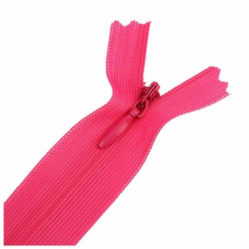 SHTGOI 2 cerniere invisibili in seta, 60 cm, divisibili, cerniere sottili con testa lampo, taglia 3, eleganti cerniere da cucire per vestiti, cuscini, borse, astuccio rosa