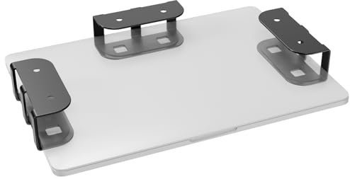 Support sous Bureau pour Ordinateur Portable, Clavier, Tablette - Lot de 3 Montures Ajustables avec Vis et Patins Antidérapants - Sécurité Renforcée, Ventilation Optimale (Noir)