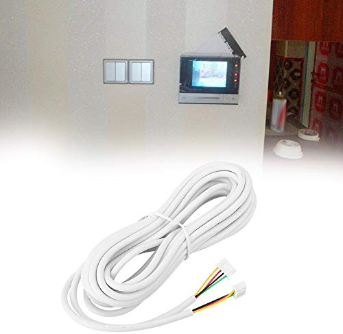 Dioche Cavo Rotondo in Rame a 4 Conduttori da 30 M per Videocitofonico con Connettori di Ricambio, Filo in Rame Morbido, Guscio Isolante in PVC