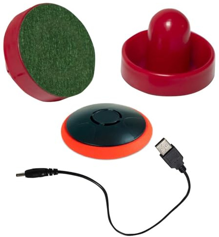 Air Hockey Pucks and Paddles - Rechargeable Floating Air Hockey Pucks for Any Flat Surface, Include a Charging Cable and Electronic Rechargeable Air Hockey Pucks, 2 Air Hocky Strikers