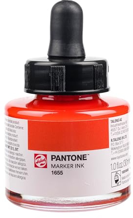 Talens | Pantone Marker-Tinte 30 ml 1655 | Flüssige Tinte + Marker-Nachfüllung | Wasserbasierte, pigmentierte Tinte in 108 Pantone-Farben