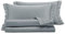 Smart Deco Home Completo letto lenzuola in raso di puro cotone Made in Italy con elegante ricamo MATRIMONIALE GRIGIO FUMO