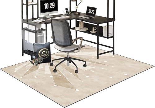 Tappetini per Sedia da Ufficio per Pavimenti Antiscivolo Protettivo Tappetino di Protezione per Pavimento Tappeto per Sedia Ufficio gaming Tappetino per Pavimenti Tappeto Sotto Scrivania 180 x 200 cm