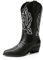 DREAM PAIRS Stivali da Cowboy Donna Stivali a Metà Polpaccio Da Donna Stivali da Cowgirl con Tacco Grosso Ricamati,Size 37,Nero-Pu,DWUMMB2419