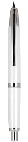 Jinhao 10 Press Füllfederhalter mit Box, Perlweiß einziehbare feine Feder mit Konverter-Set (Silber Clip)