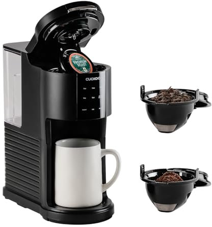 CUCKOO CCM-AK011B Cafetera 3 en 1 de 1,2 L K-Cup con 5 tamaños de taza y función de autolimpieza (negro)