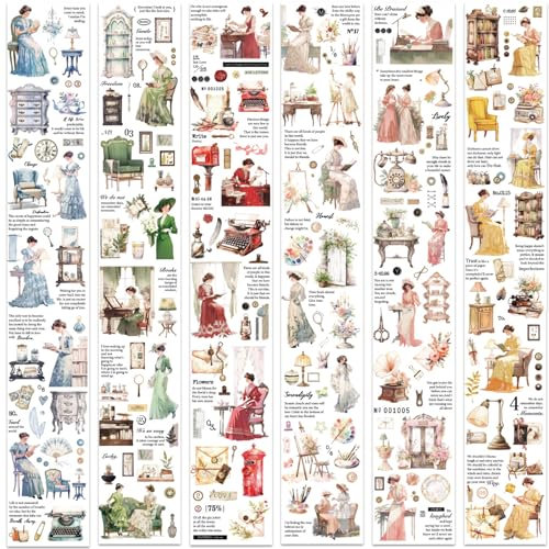 Kraeoke 6 Rollen PET Washi Tape Set Moderne Reiseserie Scrapbook Stickers Aesthetic Aufkleber Fotoalbum Washi Sticker für Bullet Journals, Grußkarte und Geschenkpaket