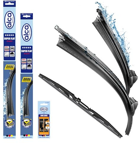alca® Scheibenwischer Set mit Heckwischer passend für OPEL ASTRA H Caravan (08.2004-03.2010) SUPER FLAT Flachbalkenwischer