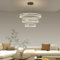 Mikeru 40+60+80CM 100W Moderne Kreisförmige LED Pendelleuchte mit Fernbedienung, 7600LM 10%-100% Dimmbar drei Schichten Esstischlampe 3000K/4500K/6000K für Kücheninsel, Wohnzimmer