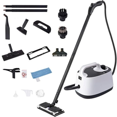 Generatore di vapore portatile, pulitore a vapore ad alta pressione da 1800 ml con 15 accessori, vaporizzatore multiuso con contenitore pulito, riscaldamento in 10 secondi, macchina per la pulizia a