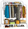 LOEFME Kleiderständer, 110 * 55 * 150cm Großer Raum Kleiderstange, Double-Rail Kleiderständer Stabil, Minimalistisches Design Kleiderständer, Freistehender Kleiderstange für Schlafzimmer (Weiß)