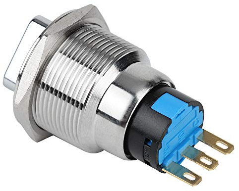 Robust, 19mm Edelstahl -Drehwechsel über Knopfschalter Wassersicher IP67 Selektiven Switch für Industriegeräte, Haushaltsgeräte, Automobil-/Motorradmodifikation, (3 Fuß 2