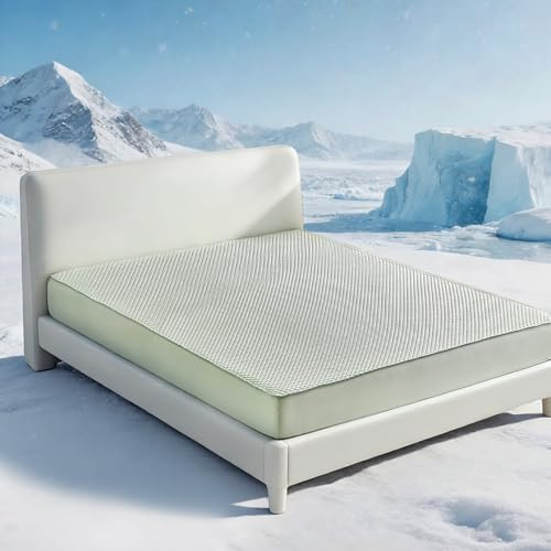 Kühlende Matratzenauflage - wasserdichte Matratzenschoner Spannbettlaken 140×200 cm, Kühlender 3D-Kühl Matratzen Topper mit TPU-Schutz, 30 cm Höhe, atmungsaktiv – Sommer & Winter