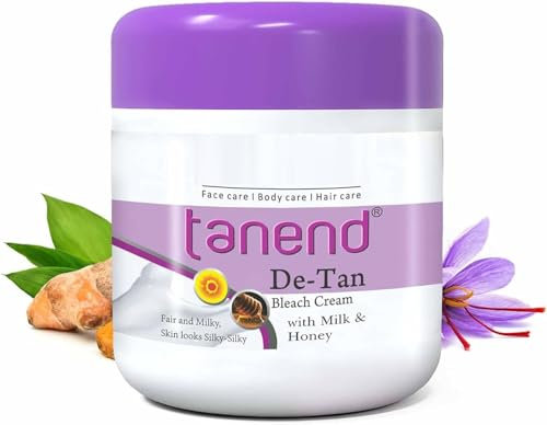 Twirlsilk De-Tan Bleach Cream for face and Body with Milk & Honey for Skin Smoothening, Tightens Pores, Removes Sun Tan, Brightens Dark Spots, for Glowing and Beautiful Skin, for Men and Women 450g