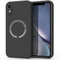 WOOZ Magnetic Case for iPhone XR Phone Case with MagSafe, Camera Protection Ultra Slim Shockproof Bumper Liquid Silicone Case with Microfiber Lining (Black)