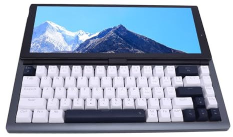 Mechanical Keyboard with Touch Screen, Keyboard with a Portable Tactile Screen of 12.3 Inch HD 68 Keys for Displays (UK Plug)