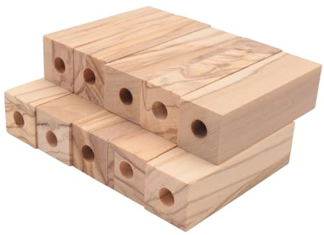 Ounfhtrttk Penna Corta In Legno D'Ulivo, 10 Pezzi Preforati da 7 mm, 2,5 X 0,75 X 0,75 Pollici