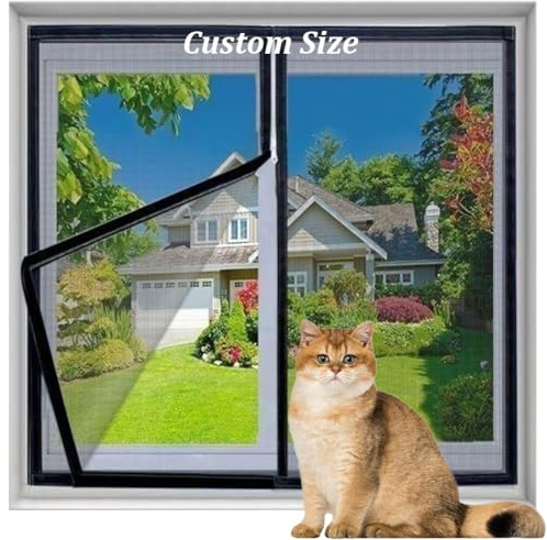 Yuly Moustiquaire de sécurité pour chat de taille personnalisée, moustiquaire pour balcon, cuisine, salon