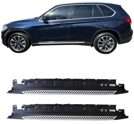 Planche de marchepied compatible avec BMW X5 F15 2014-2017 - Barre Nerf en aluminium - Par Ikon Motorsports 2015 2016 14 15 16 17