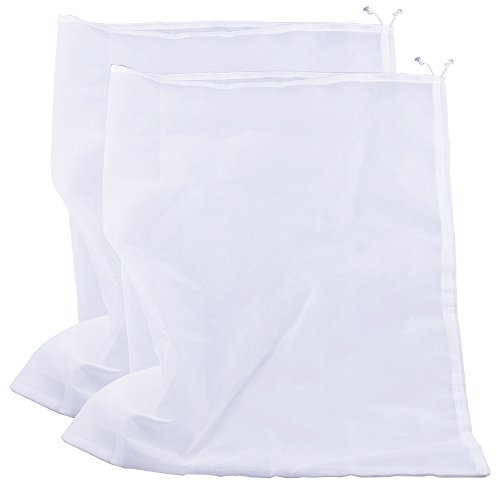 Therpin Reusable Nylon Fine Mesh Food Strainer Bag, All Purpose Food Grade Filter for Almond Milk, Coffee, Home Brewing, Hop, Juice (64cm x 48cm, 2 Pcs)
