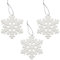 Helmecke & Hoffmann * 3er-Set Schneeflocken-Anhänger | Weiß mit Glitzer | Christbaumschmuck Weihnachtsbaumdekoration Baumanhänger | Ø ca. 10 cm