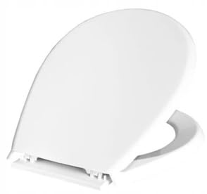 BISK 80302 Toilettensitz, Toilettendeckel, Klodeckel, WC-Deckel, Kunststoff, Fast Fix/Schnellbefestigung
