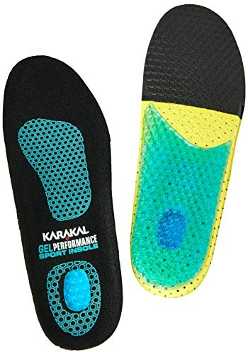 Karakal Unisex Adult Sport Insole - Black/Yellow, Size 40-41