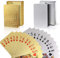 joyoldelf 2 Baraja Poker Plastico - Resistente al Agua Cartas de Poker Profesional, Playing Cards de PVC con Caja de Regalo, Juegos de Cartas 54 de Póquer para Fiestas y Juegos (Oro + Plata)